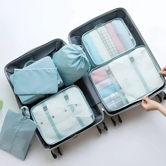 Travel Packing Cube Set, 7 Pieces with Mesh Panels and Bags
