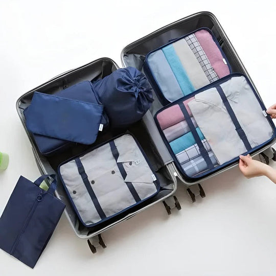Travel Packing Cube Set, 7 Pieces with Mesh Panels and Bags