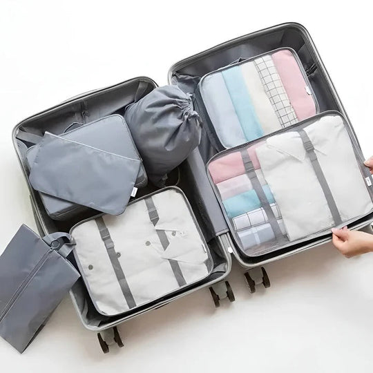 Travel Packing Cube Set, 7 Pieces with Mesh Panels and Bags