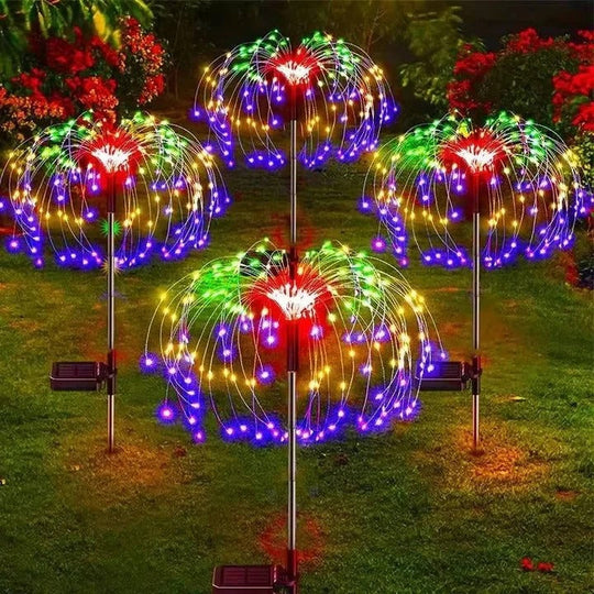 Firework Style Solar Garden Lights with Bendable Wire LED Strands