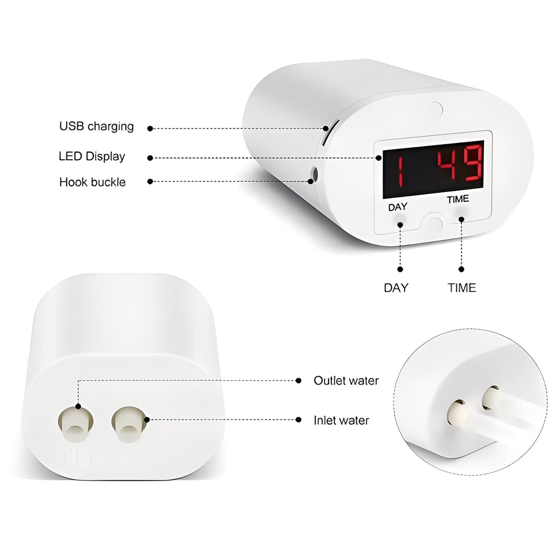 Plant Watering Pump Timer with LCD Display and USB Charging