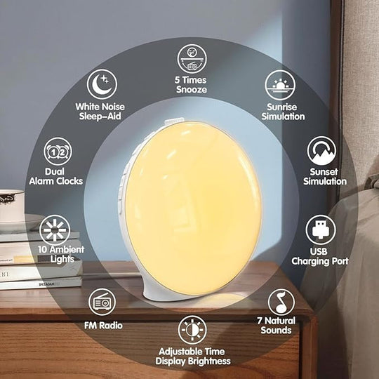 Alarm Clock with Adjustable Light and Sound Options
