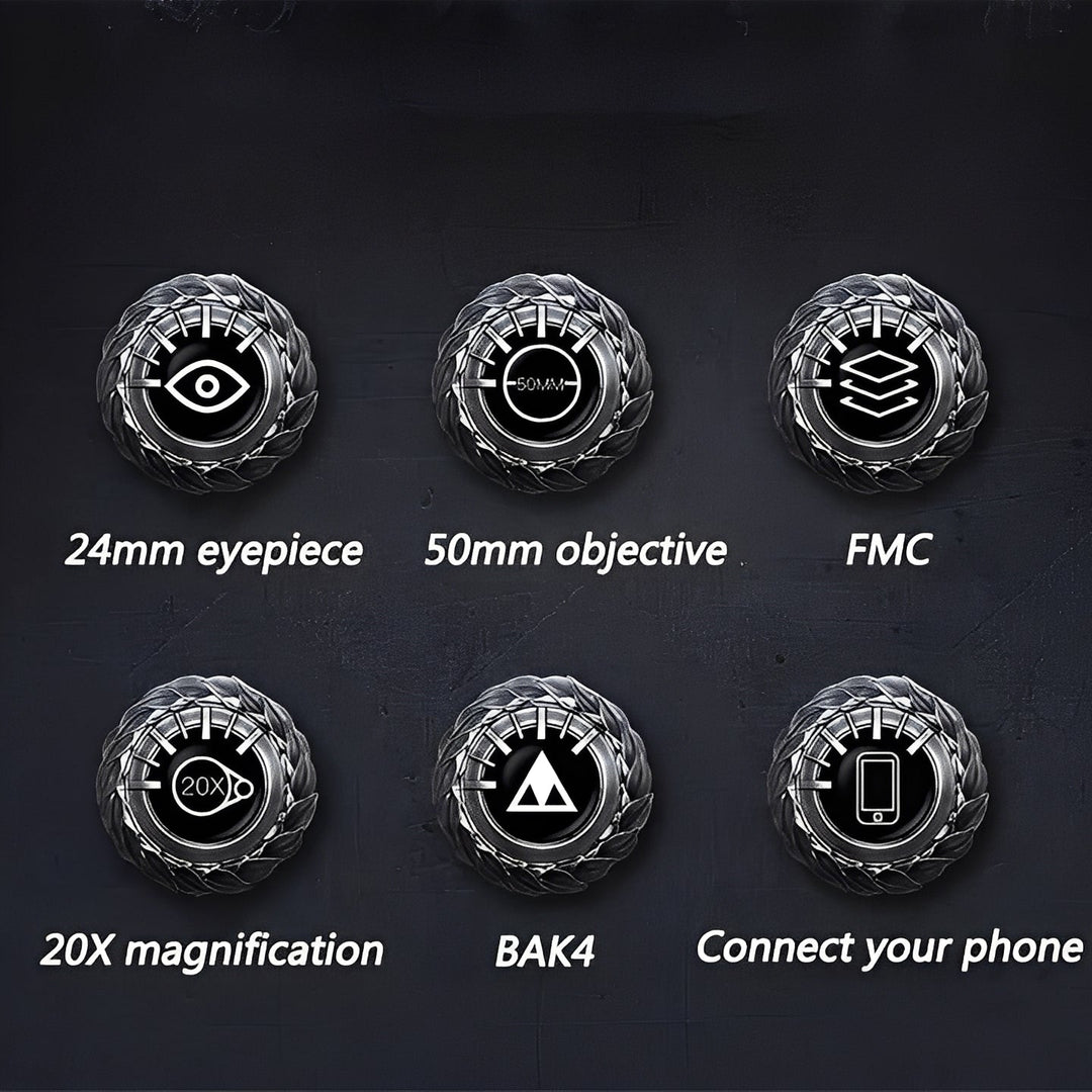 Binoculars with Adjustable Focus and Smartphone Adapter