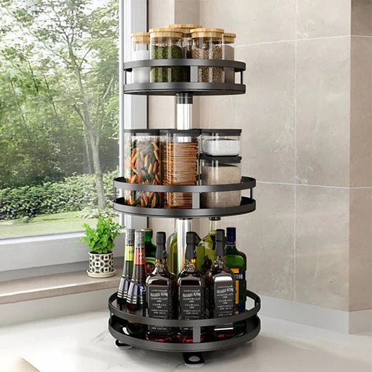 Swivel Metal Organiser with 3 Tiers for Storage