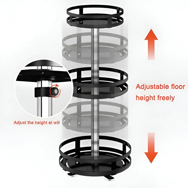 Swivel Metal Organiser with 3 Tiers for Storage
