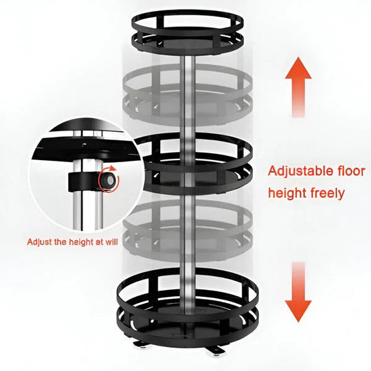 Swivel Metal Organiser with 3 Tiers for Storage