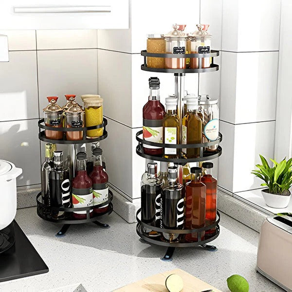 Swivel Metal Organiser with 3 Tiers for Storage