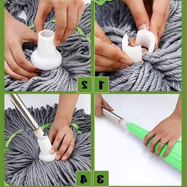 Self-Wringing Microfiber Floor Mop, 360-Degree Rotating Cleaning Head