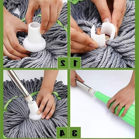 Self-Wringing Microfiber Floor Mop, 360-Degree Rotating Cleaning Head