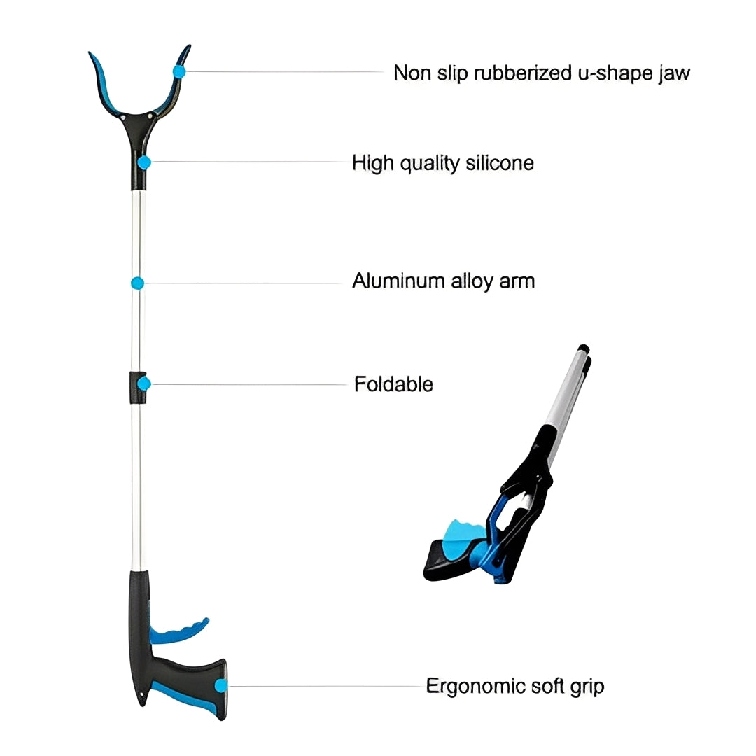Long Reach Pickup Tool with Rotating Head