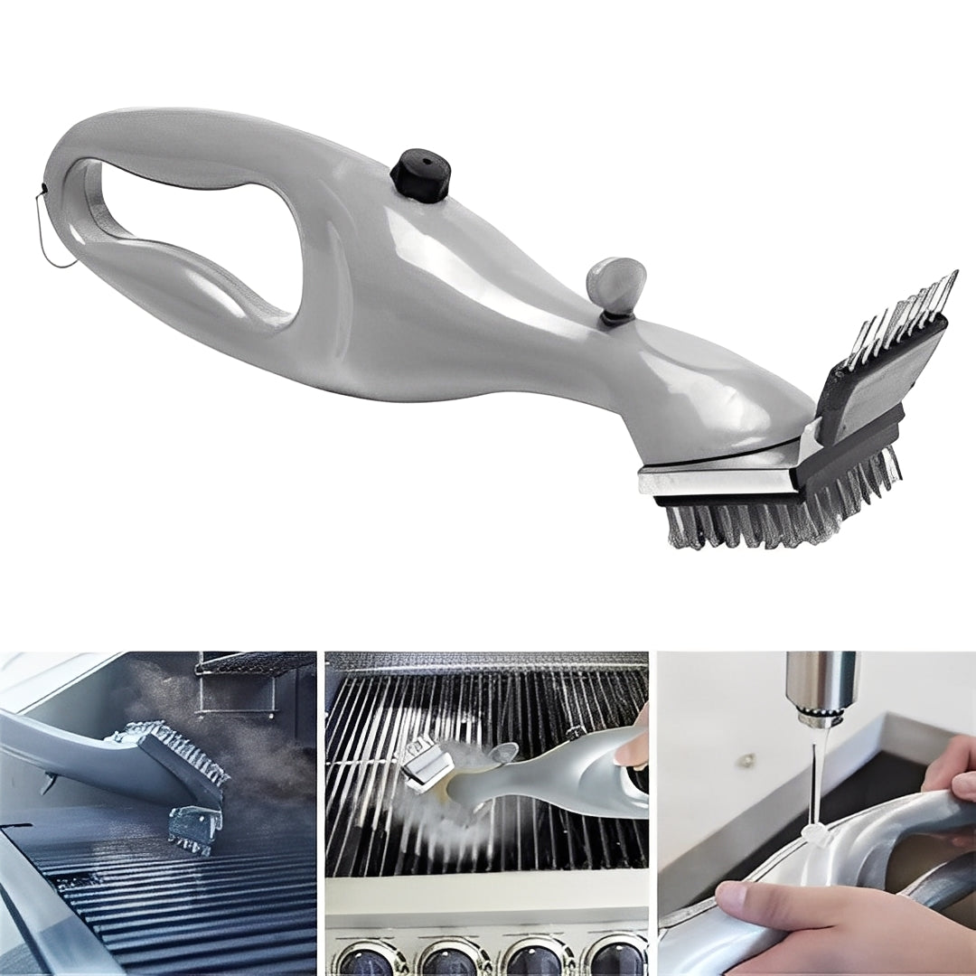 Grill Cleaning Brush with Steam-Use Design and Scraper