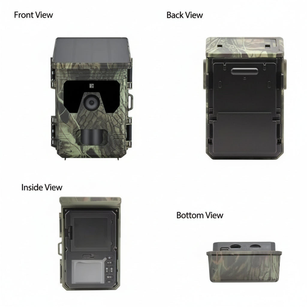 Solar Powered Trail Camera with Night Vision and Outdoor Use