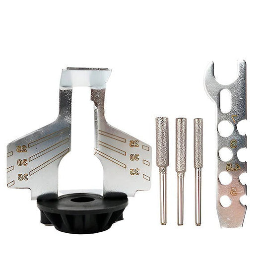 Portable Chainsaw Sharpener for On-Site Use with Angle Guide Design