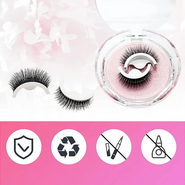 Self-Adhesive Eyelashes with Washable and Reusable Design