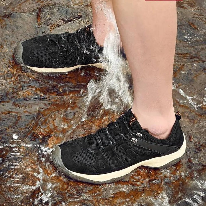 Women’s Hiking Shoes with Leather Mesh Upper for Outdoor Use