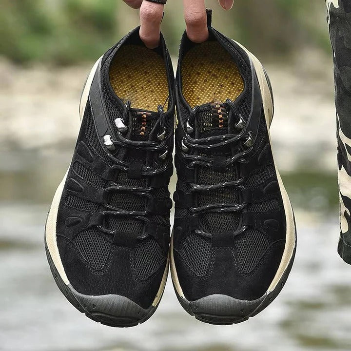 Women’s Hiking Shoes with Leather Mesh Upper for Outdoor Use