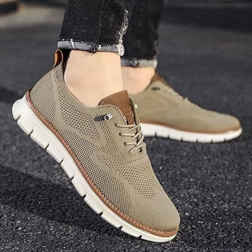 Knit Fabric Casual Shoes with Wide Toe Box and Slip-On Style
