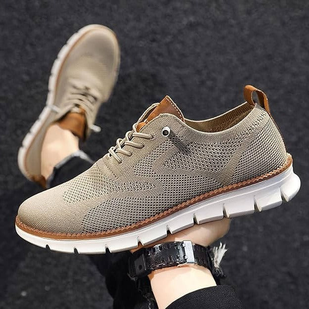 Knit Fabric Casual Shoes with Wide Toe Box and Slip-On Style