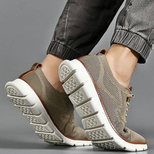 Knit Fabric Casual Shoes with Wide Toe Box and Slip-On Style