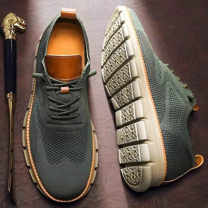 Knit Fabric Casual Shoes with Wide Toe Box and Slip-On Style
