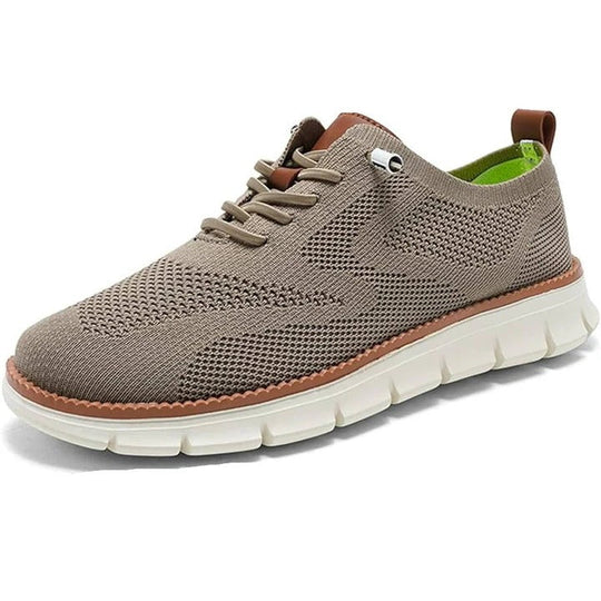 Knit Fabric Casual Shoes with Wide Toe Box and Slip-On Style