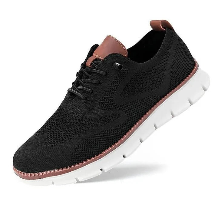 Knit Fabric Casual Shoes with Wide Toe Box and Slip-On Style