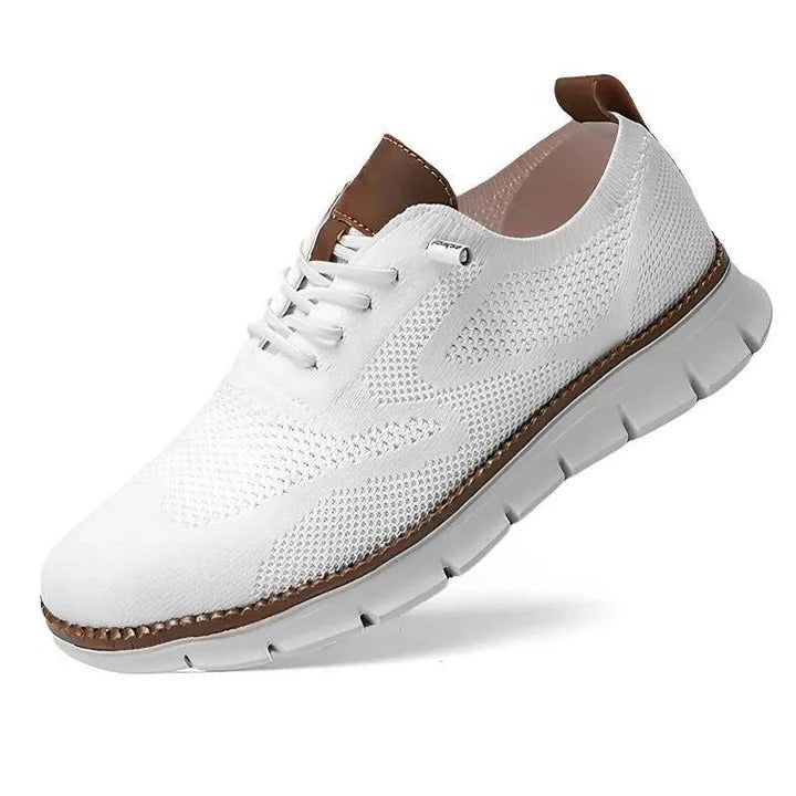 Knit Fabric Casual Shoes with Wide Toe Box and Slip-On Style