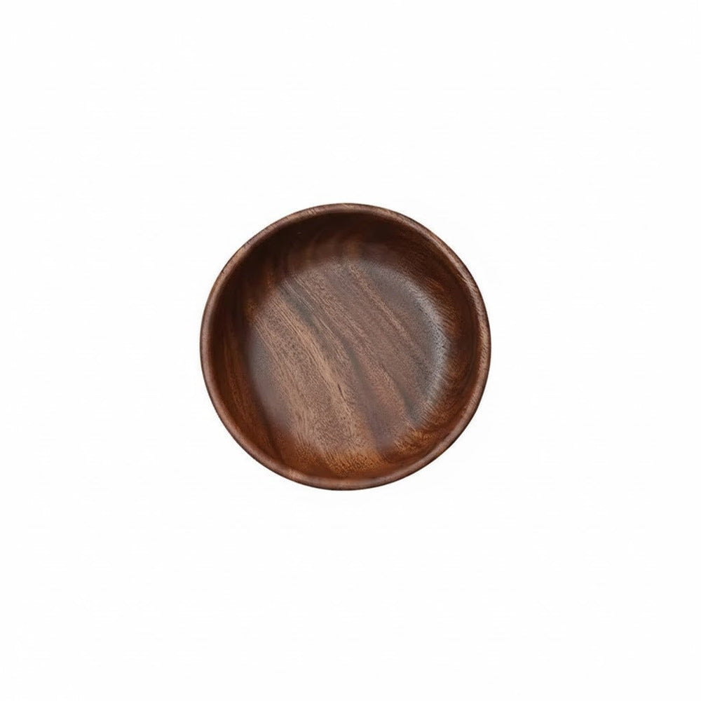 Walnut Wood Round Serving Bowls, Set of 2