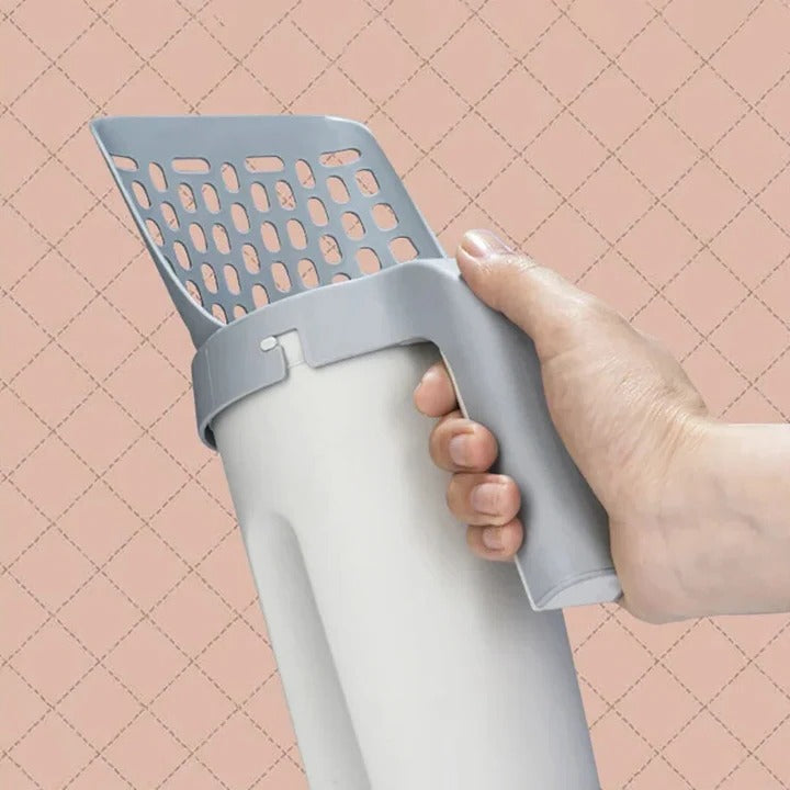 Cat Litter Scoop with Integrated Waste Container and Sifter