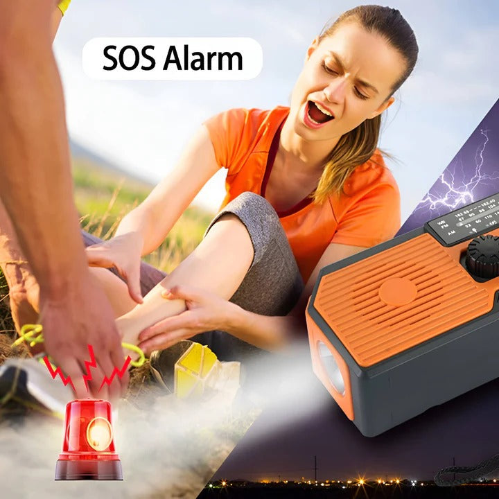 Solar and Hand Crank Radio with 5000mAh Battery Power Bank