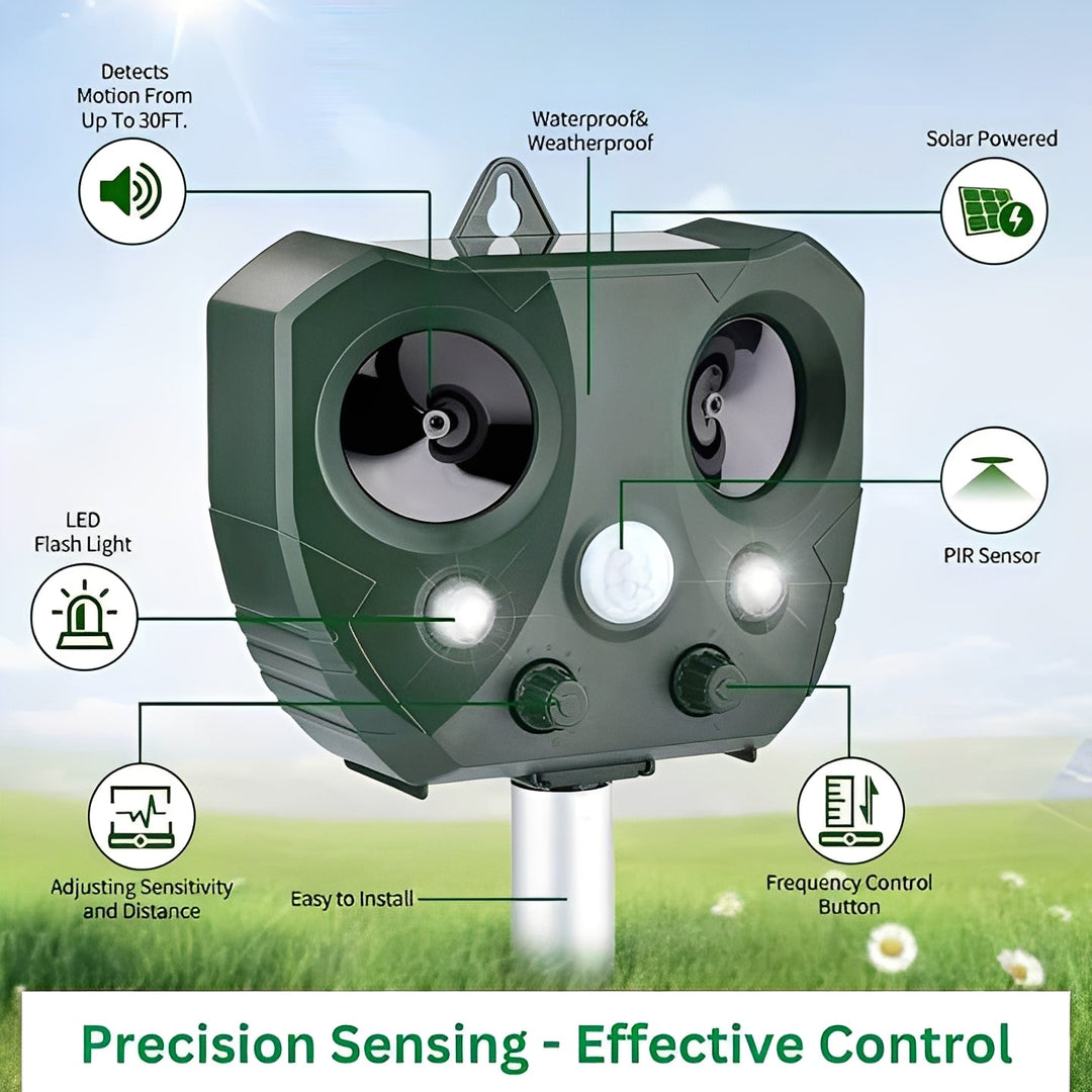 Ultrasonic Bird and Pest Deterrent Device with Motion Sensor