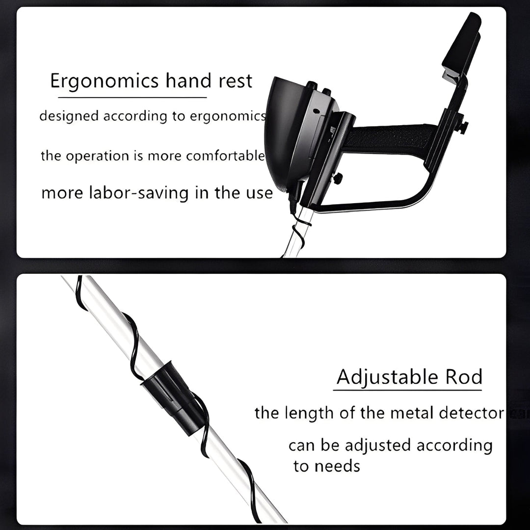 Metal Detector with LCD Pointer Meter and Adjustable Stem