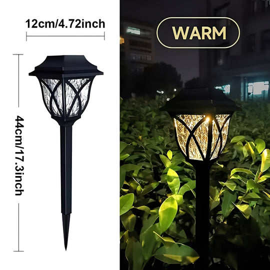 Solar Powered Pathway Lights with LED Light Source, Set of 2