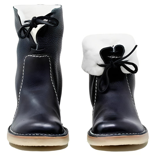 Men's Wool Lined Leather Boots for Outdoor Wear