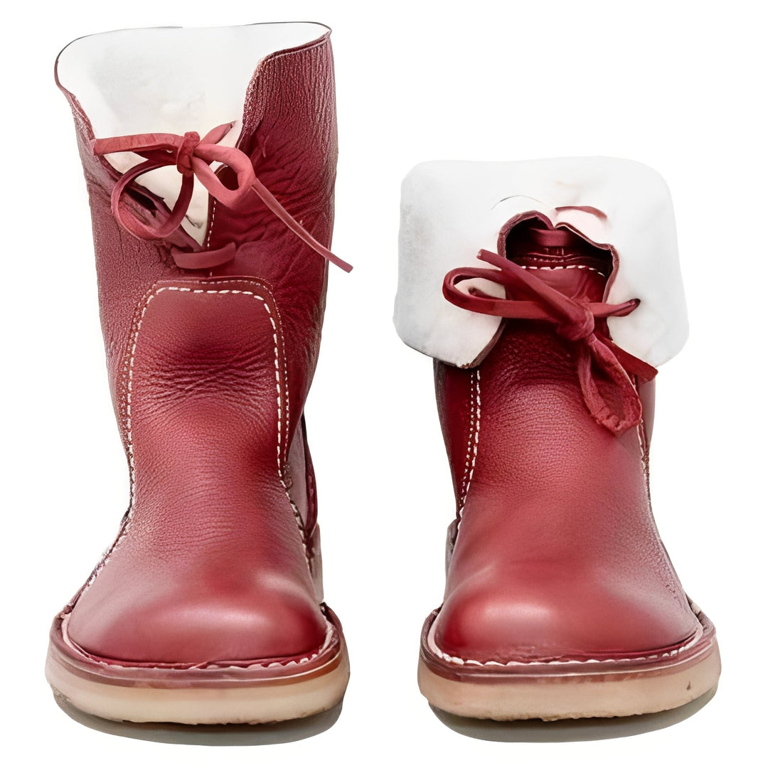 Men's Wool Lined Leather Boots for Outdoor Wear