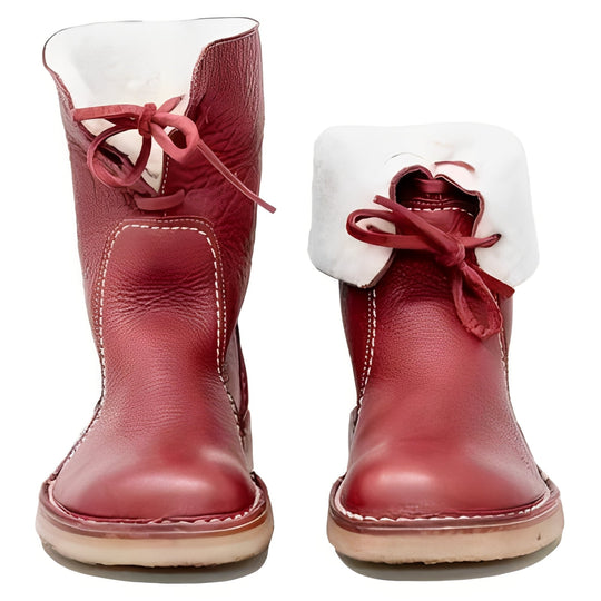 Men's Wool Lined Leather Boots for Outdoor Wear
