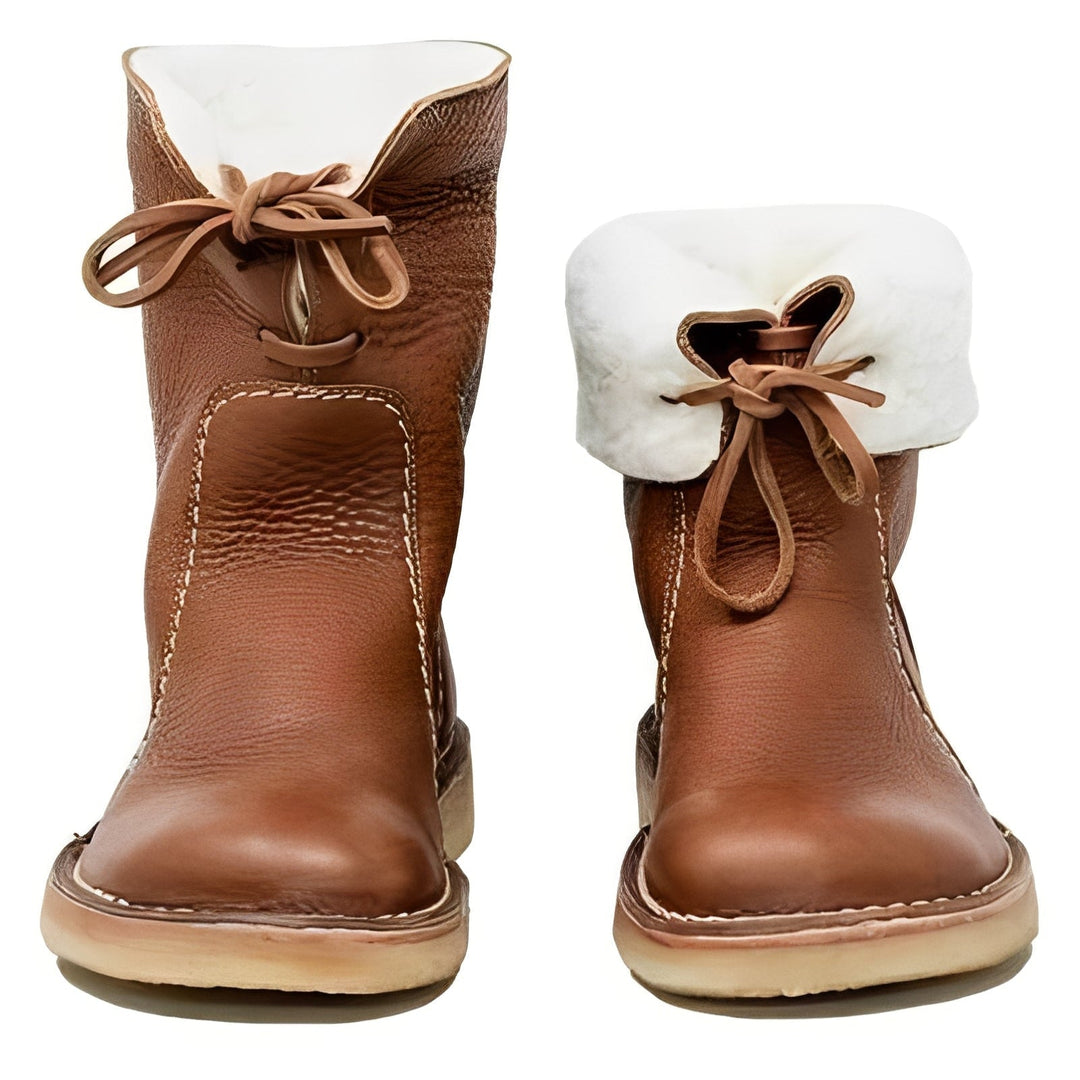 Men's Wool Lined Leather Boots for Outdoor Wear