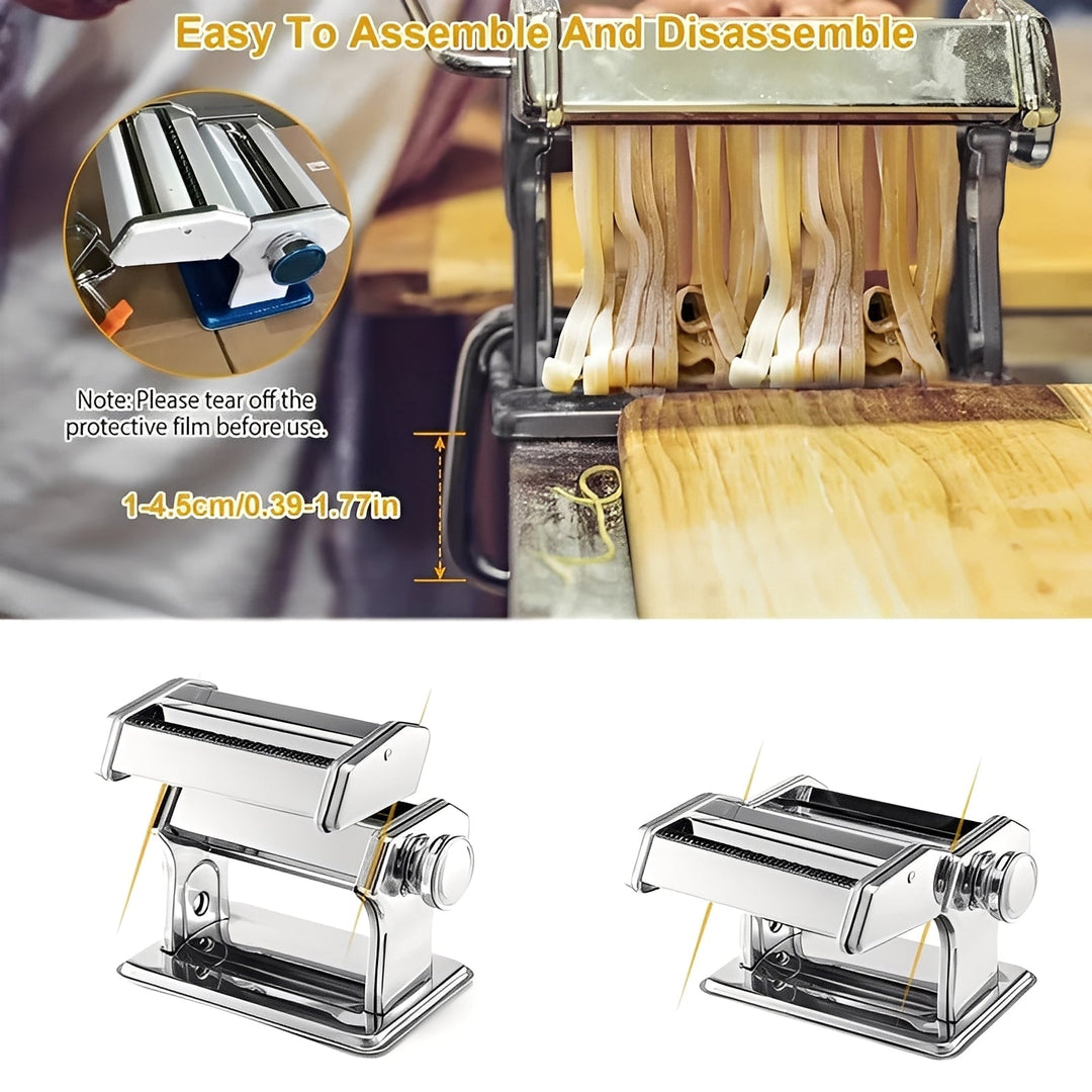 Stainless Steel Pasta Maker with Adjustable Thickness Settings
