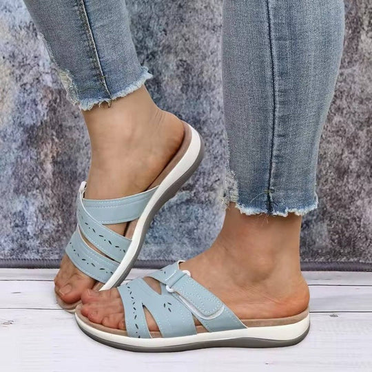 Adjustable Women’s Slide Sandals with Open Toe Design