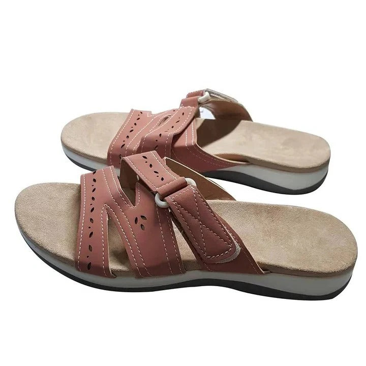 Adjustable Women’s Slide Sandals with Open Toe Design