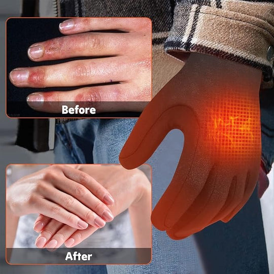 Rechargeable Heated Glove Liners with 7.4V Batteries and Dual Charger