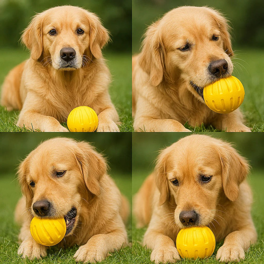 Dog Ball Toy with Grooved Surface
