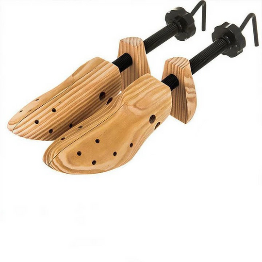Wooden Shoe Trees with Adjustable Fit for Shoe Shape Support