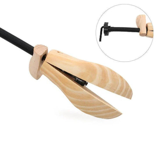 Wooden Shoe Trees with Adjustable Fit for Shoe Shape Support