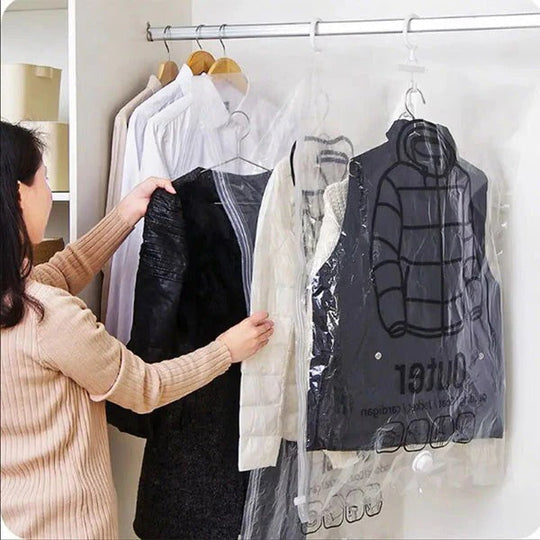 Hanging Vacuum Storage Bags for Closet Organisation, Set of 4