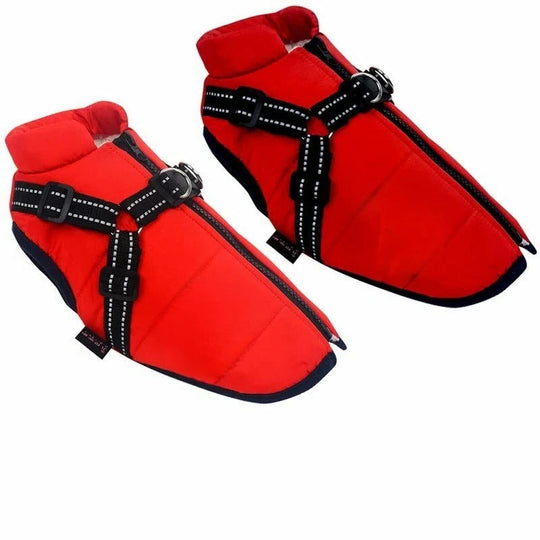 Insulated Dog Coat with Built-In Harness for Cold Weather
