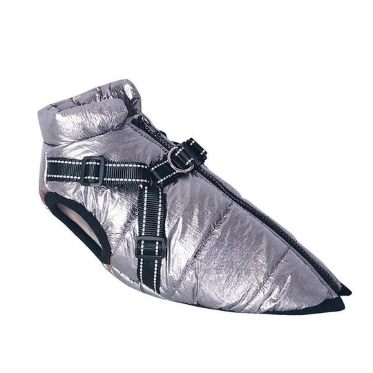 Insulated Dog Coat with Built-In Harness for Cold Weather