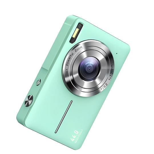 Portable Retro Inspired Digital Camera with Built-In Screen