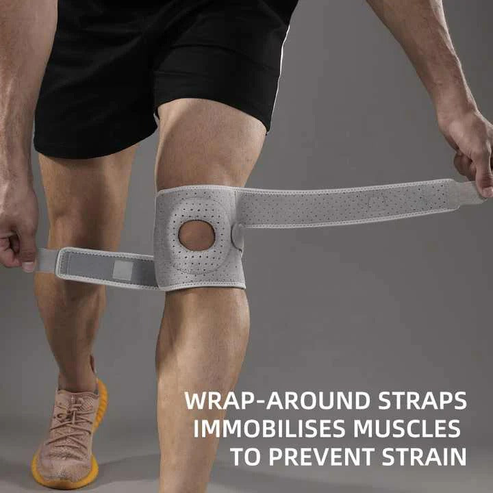 Knee Support Brace with Adjustable Straps for Running and Workouts