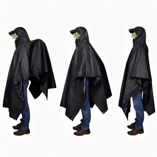 Hooded Rain Poncho for Outdoor Use with Storage Bag